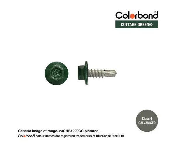 Self-Drilling ROOFING Screw PAINTED HEX Head GALV